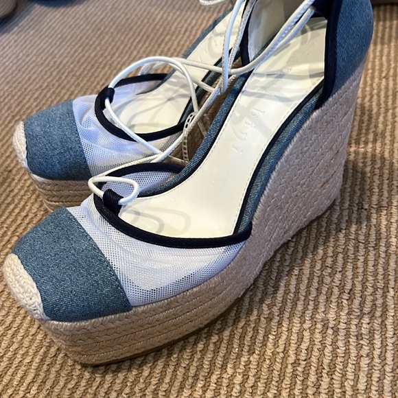 NWT GIANNI BINI santoro two tone denim wedge espadrille size 6.5 - Picture 8 of 10